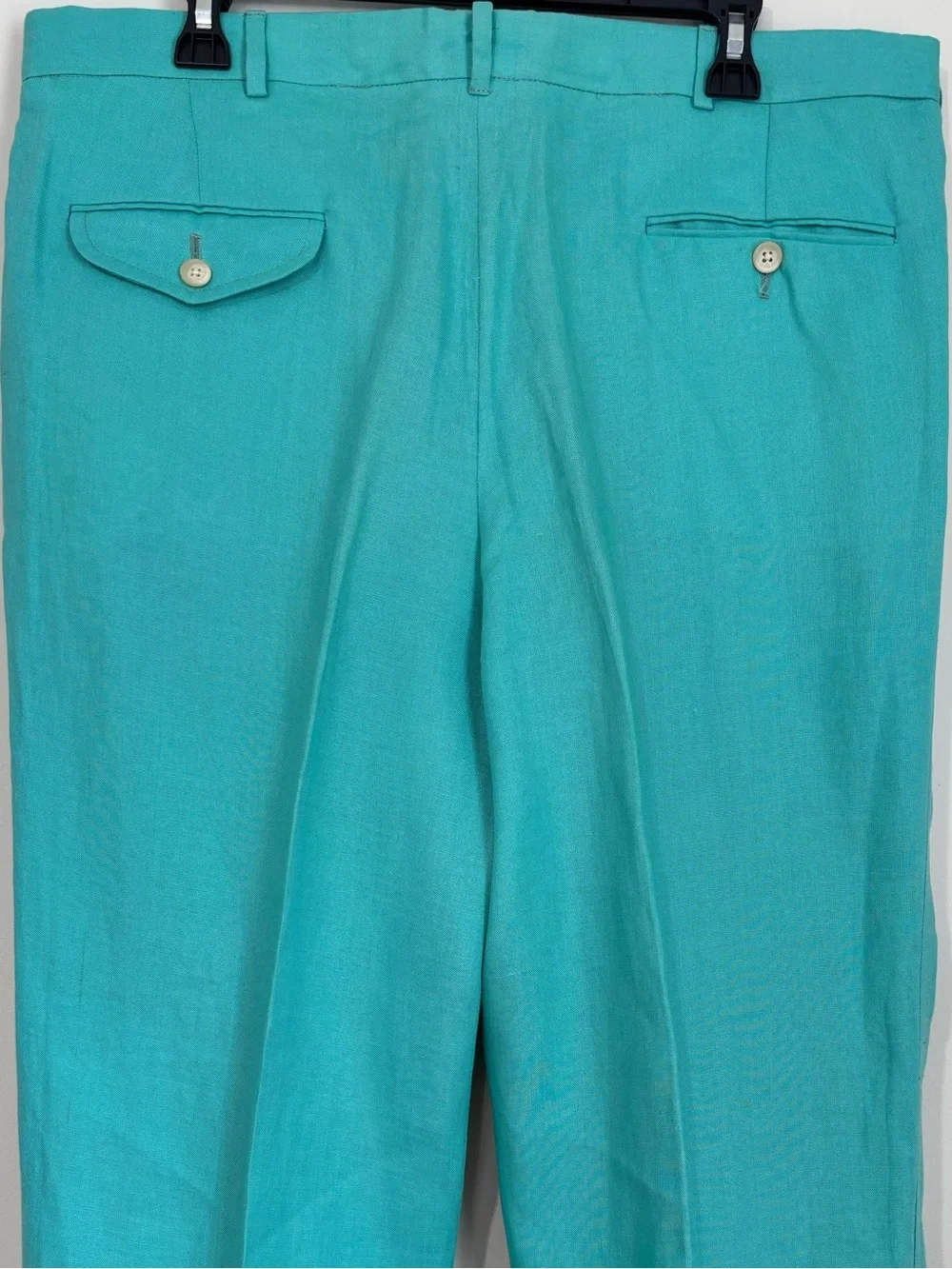 Vintage 90s POLO Ralph Lauren Linen Pleated Cuffed Slacks Resort Causal Men Pant